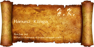Hanusz Kinga névjegykártya
